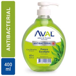 COMBO 2 Jabones líquidos antibacterial fresco Eucalipto 400ml Aval