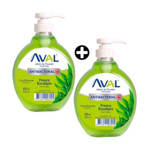 COMBO 2 Jabones líquidos antibacterial fresco Eucalipto 400ml Aval