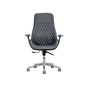Silla De Oficina Presidente Cuero Gris Mark Premium Ofideas