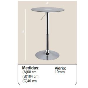 Mesa Minimalista de Acero Circular Pamela Vidrio TU MESITA