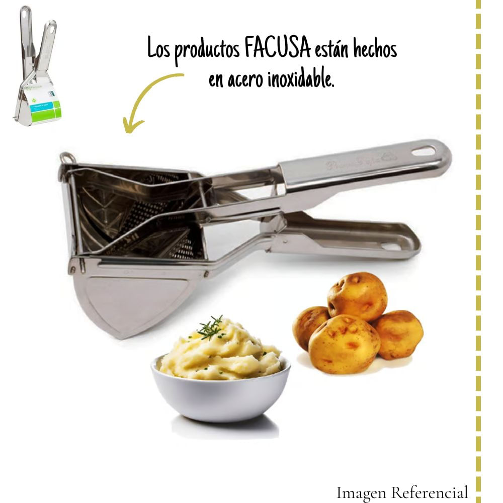 Prensa De Puré De Patatas Manual HEALEEP - Acero Inoxidable, Con Manivela, Tamaño 35x19.3x7 Cm, Para Hacer Purés, Sopas Y Compotas Fácilmente
