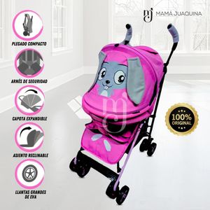Coche Bastón Ebaby con diseño Copito Fucsia
