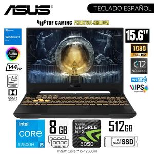 Laptop Asus TUF Gaming Intel Corei5-12500H RAM 8GB 512GB SSD 15.6" FHD RTX3050-4GB FX507ZC4-HN005W