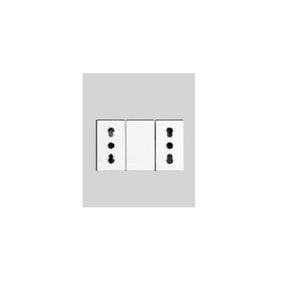 DADO TOMACORRIENTE DUPLEX BIPASO TRES EN LINEA CON TIERRA DE 3 MODULOS SINTHESIS22 BLANCO