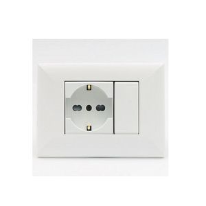 TOMACORRIENTE SCHUKO SIMPLE SINTHESI S17 PLACA BLANCA Y DADO BLANCO