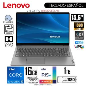 Laptop Lenovo V15 G4 IRU 15.6" FHD Intel Core i7-1355U 16GB RAM 1TB SSD 83A100ESLM
