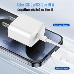 Cable de Carga Apple USB-C to USB-C 60W Trenzado (1 Metro) Blanco