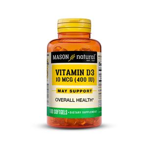 Vitamina D3 400 Iu 10 Mcg X 100 Cápsulas Blandas Mason