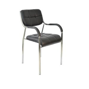 Silla de Oficina Clásica Rusell Cromada color Negro TU MESITA