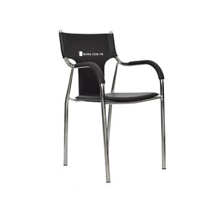 Silla de Oficina Clásica Ipanema Cromada color Negro TU MESITA