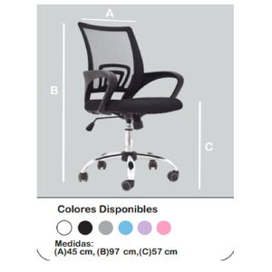 Silla de Oficina Moderna Malcoy color Negro Giratoria TU MESITA