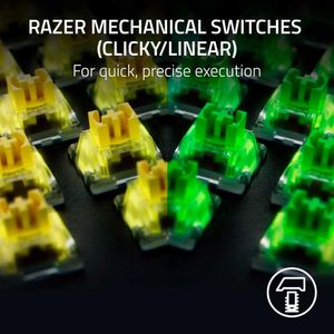 Teclado Gamer Razer Blackwidow V4 Mechanical Us Switch Yellow Chroma Black