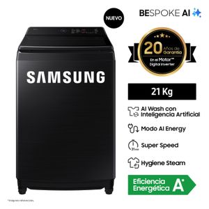 Lavadora Samsung AI Wash EcoBubble™ 21kg Negra WA80F21B9BPE