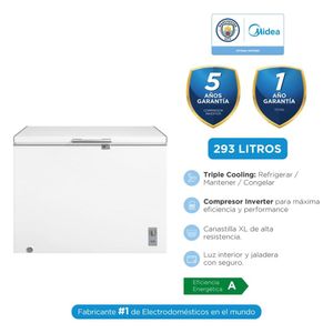 Congeladora Horizontal Midea con Triple Función 293Lts Inverter Blanca