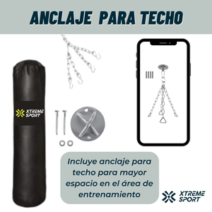 Saco de Boxeo con Cadena y Anclaje de Techo