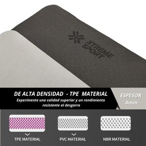 Mat de Yoga Antideslizante Profesional  4mm  Negro