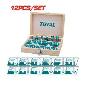 Set de Fresas 6MM 12PZS para  Ruteadora Fresadora Total TACSR0121