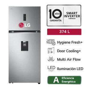 Refrigeradora Top Freezer No Frost Hygiene Fresh Dooling LG GT37SGP 374 Lts Plateado