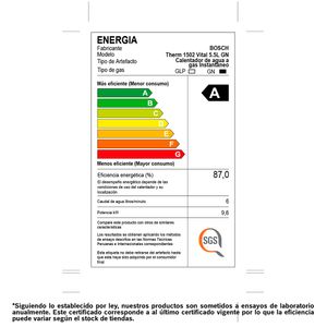 Terma Calentador Bosch a Gas Natural Oxi Vital 5.5L
