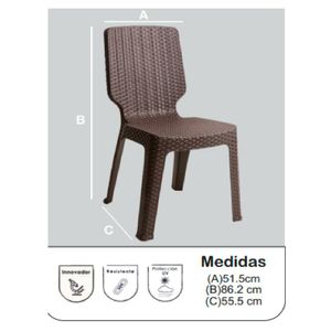 Silla Multiusos estilo Ratán Málaga color Marrón TU MESITA
