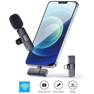Micrófono Inalámbrico Recargable K8 Solapero Entrada Tipo C