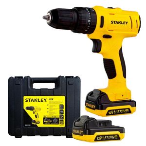 Taladro percutor inalámbrico 12V + 2 Batería, Maleta uso Rudo STANLEY