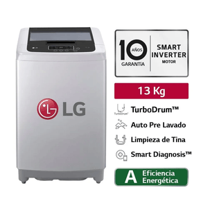 Lavadora de 13 Kg Carga Superior Smart Inverter con TurboDrum LG WT13DPBK