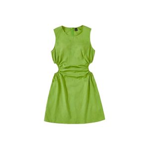 Vestido Shein Ezwear Color Verde con Abertura Plegada Lateral Talla S