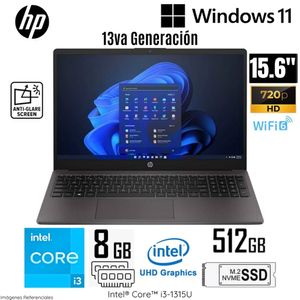 Laptop HP 250 G10 Intel Core i3-1315U 8GB RAM 512GB SSD 15.6" HD WIN 11- A29CMLA