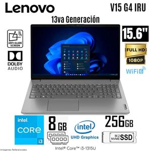 Laptop Lenovo V15 G4 IRU Intel Core i3-1315U 8GB RAM 256GB SSD 15,6 pulg FHD Free Dos - 83A100ELLM