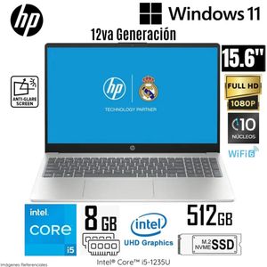 Laptop HP 15-FD0055LA Intel Core i5-1235U 8GB RAM 512GB SSD 15.6" FHD WIN 11 - Plateado Natural