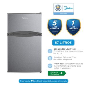 Frigobar Midea 87 Litros 2 Puertas Silver
