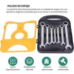 Juego de Llaves Mixtas Combinadas 8, 10, 12, 13, 14, 17 y 19mm