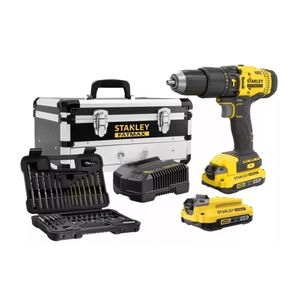 Taladro Percutor 20V, Set 50 pzs, Caja de Herramientas metálica