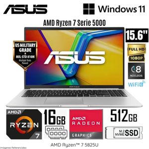 Laptop Asus Vivobook 15 M1502YA-NJ572W AMD Ryzen 7-5825U 16GB RAM 512GB SSD 15.6" FHD WIN 11