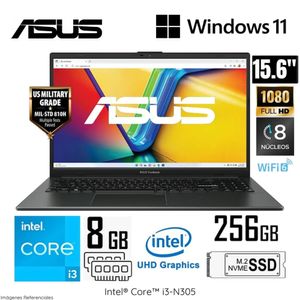 Laptop Asus VivaBook Go 15 E1504GA-NJ006W Intel Core i3-N305 8GB RAM 256GB 15.6" FHD Windows 11 Home