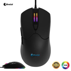 Mouse Gamer DreiztMate GR270037 12,800 dpi Negro + Mousepad Gamer DREIZT RGB CALAVERA XL 80cm x 30cm