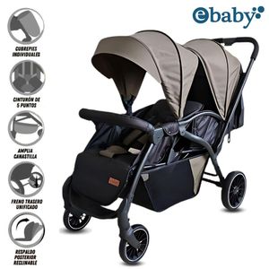 Coche Mellicero «TWIN DOUBLE STROLLER» Coffee