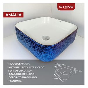 Bowl Rectangular Amalia Ocean - Stone