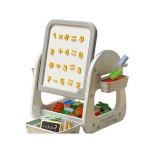 Estación de Actividades 3 en 1 Mesa y Silla para Niños Color Gris