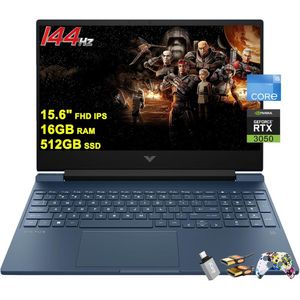 HP Laptop VICTUS 15.6" FHD 144hz i5-12450 16GB RAM 512GB SSD RTX3050 | Azul - Teclado Inglés