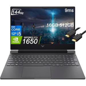HP Victus 15 Gaming 15.6" FHD 144Hz i5-12450H 16GB RAM 512GB SSD GTX1650 | Negro - Teclado Inglés