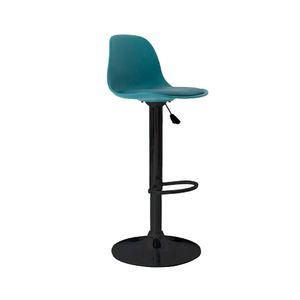 Silla Para Bar Regulable En Altura Luciana Azul Base Negro Ofideas