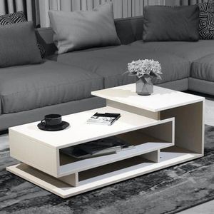 Mesa de Centro Marjuni - Marrón Claro y Blanco