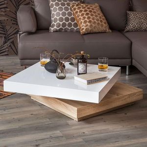 Mesa de Centro Girat - Marrón y Blanco