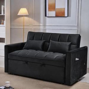 Sofá Cama Lineal Jeremías 1.5 Plz - Negro