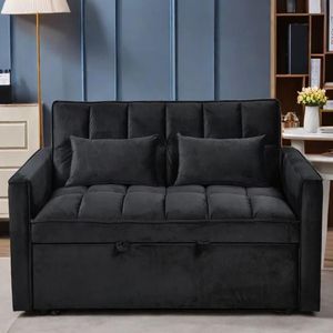 Sofá Cama Lineal Jeremías 1.5 Plz - Negro