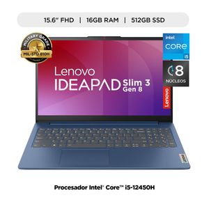 Laptop Lenovo Ideapad Slim 3i Intel Core i5-12450H 16GB RAM 512GB SSD 15.6" FHD