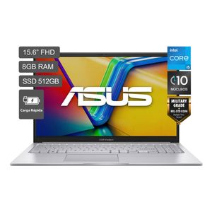 Laptop Asus Vivobook 15 Intel® Core™ i5-1334U 15.6" 8GB RAM 512 SSD 512 SSD Plata
