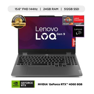 Laptop Lenovo LOQ AMD Ryzen 7 7435HS  24GB RAM 512GB SSD NVIDIA RTX 4060 8GB 15.6" FHD 144Hz